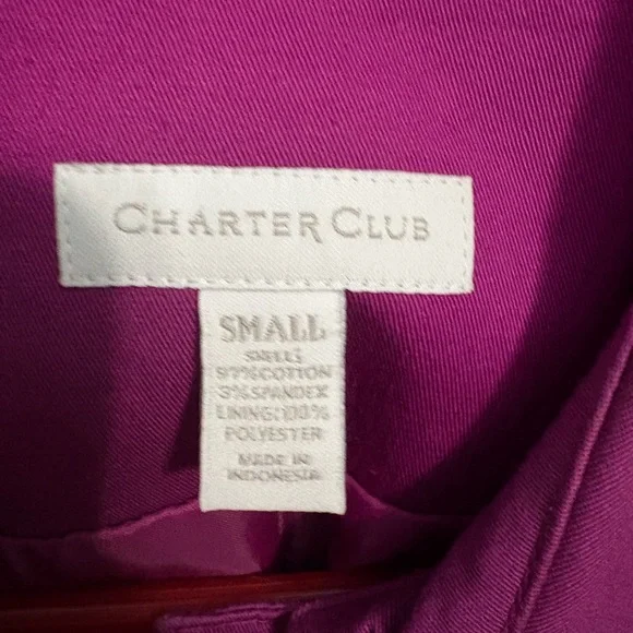 ⏰ Charter Club Vibrant Magenta Button-Front Trench Jacket - Picture 4 of 5